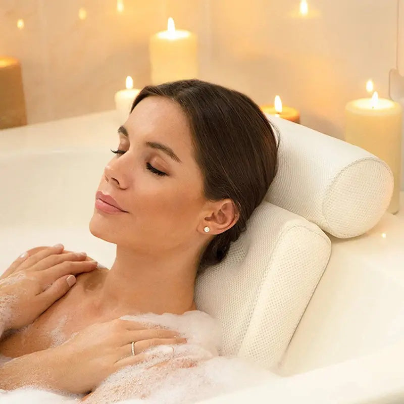 AquaEase - Ergonomisk Badkudde med Antislip för Ultimat Avkoppling och Stöd