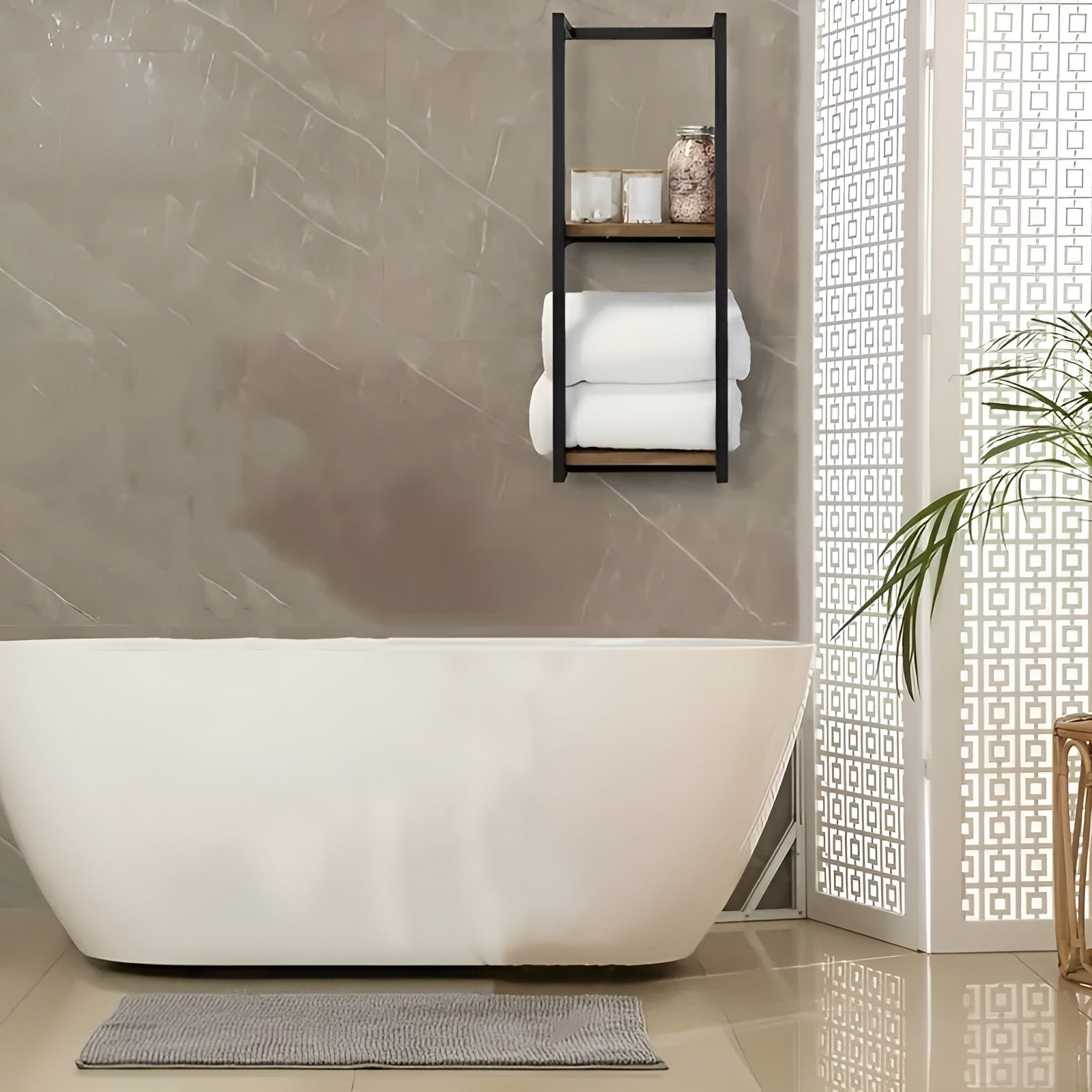 AquaStyle - Väggmonterat Handdukstativ i Rostfritt Stål, Elegant Design