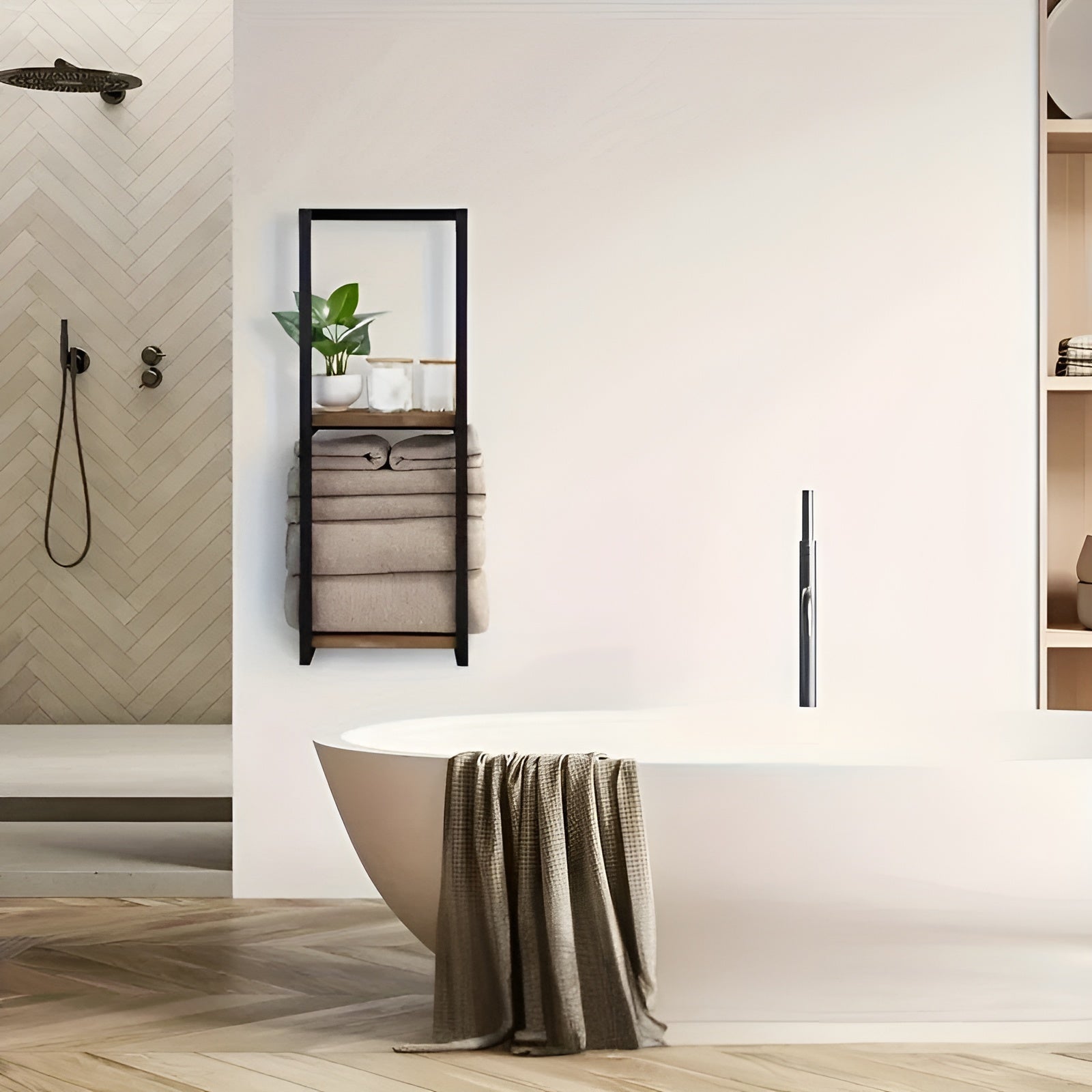 AquaStyle - Väggmonterat Handdukstativ i Rostfritt Stål, Elegant Design