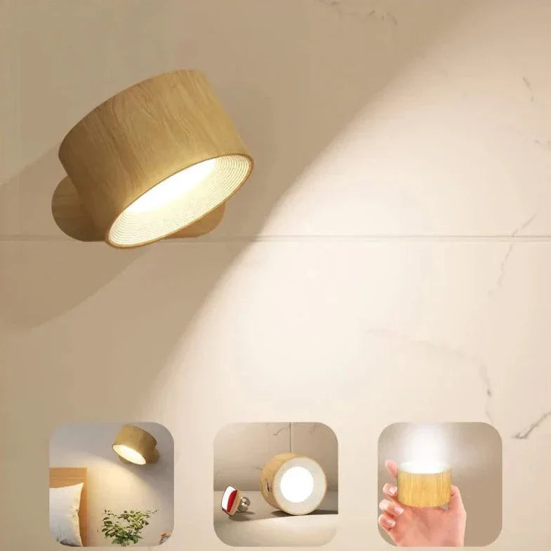 Nyxveil - Trådlös Vägglampa med 360° Roterbart LED-ljus