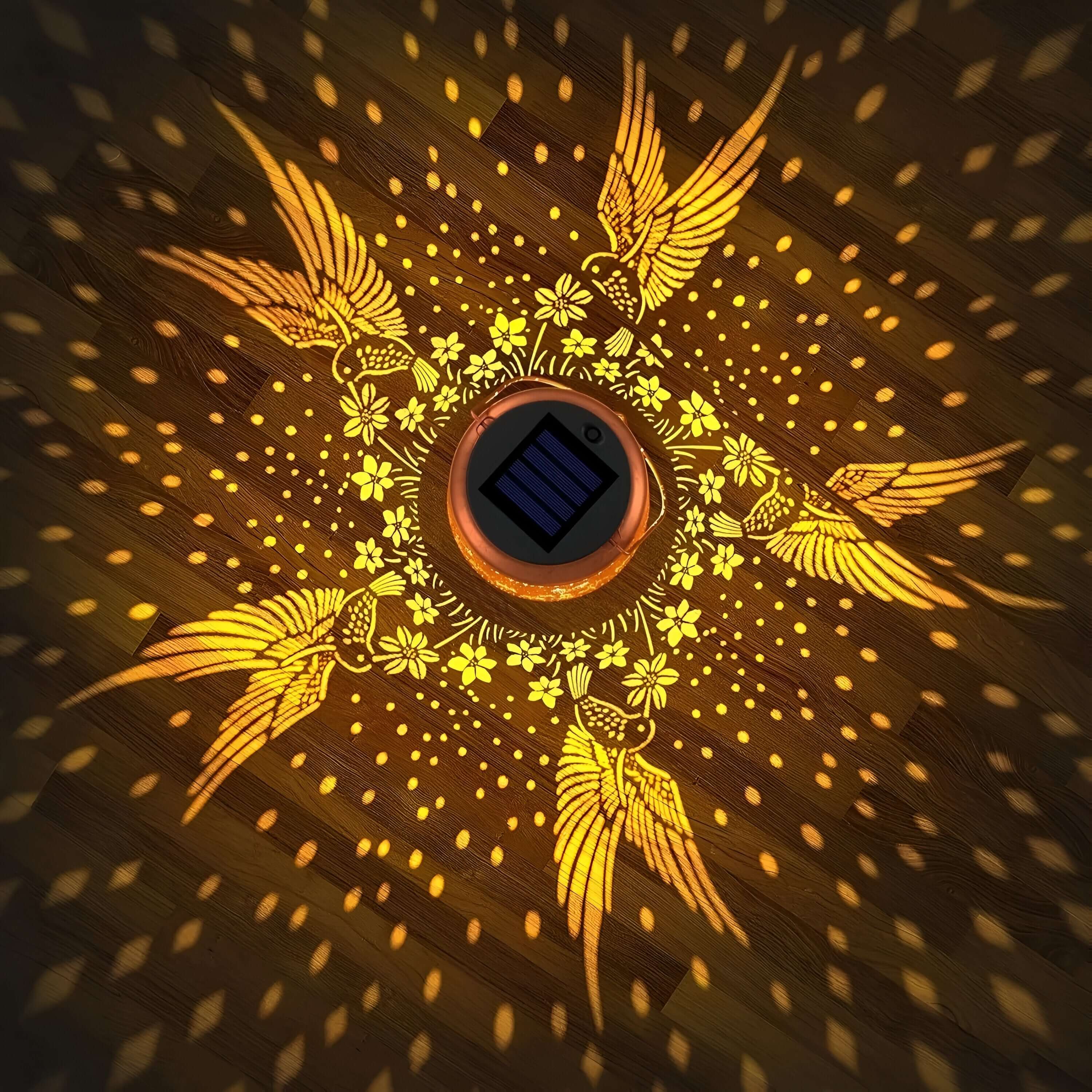 BrightGlow - Solcellsdriven LED-lampa med Färgskiftande Kolibri