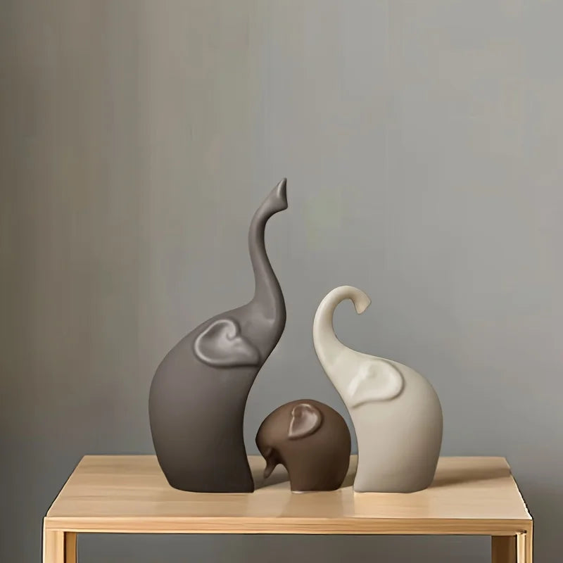 Ceramiq - Elegant Keramisk Elefantfigur Set