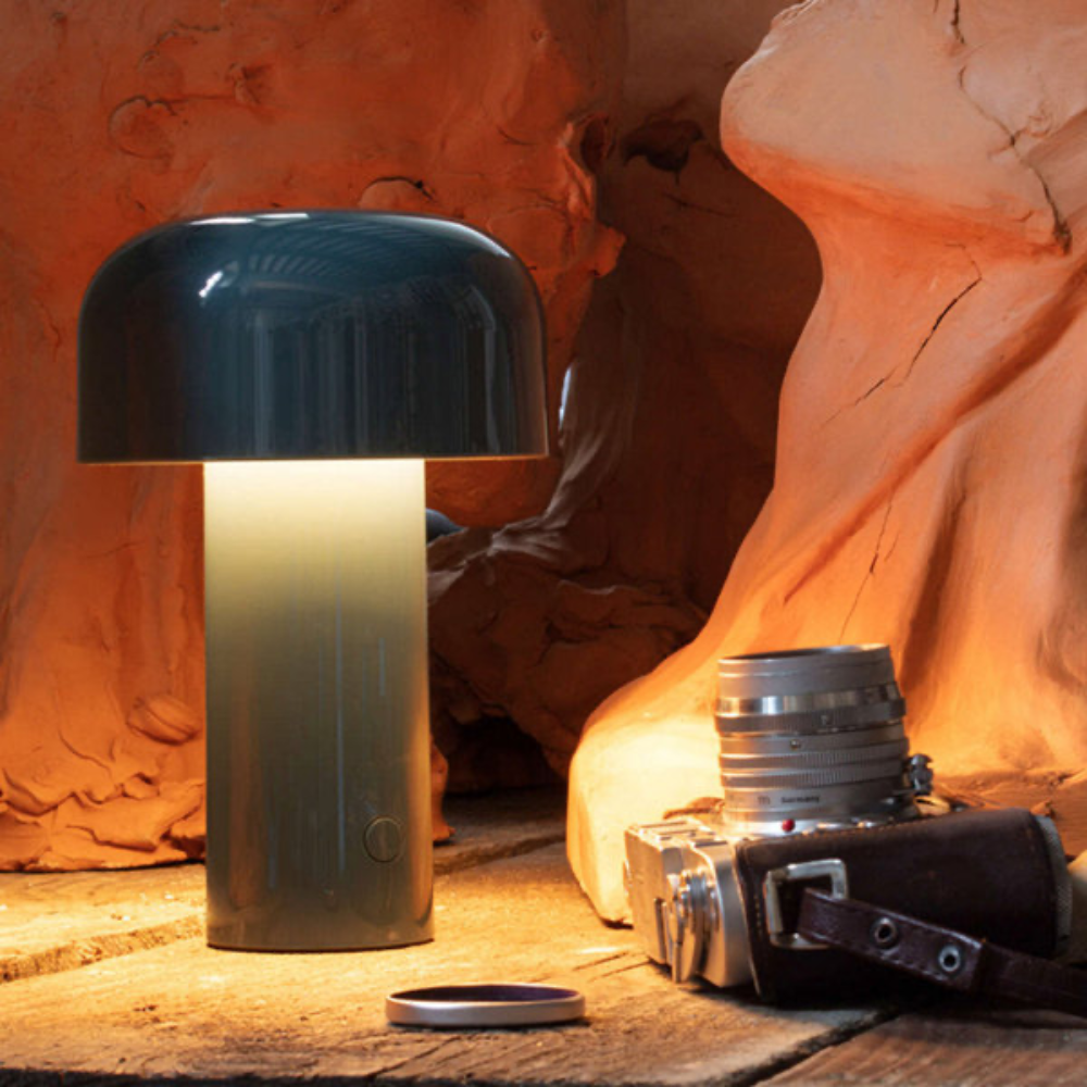 Charmig Svamp Bordslampa - Trådlös och Uppladdningsbar Batteridriven Design