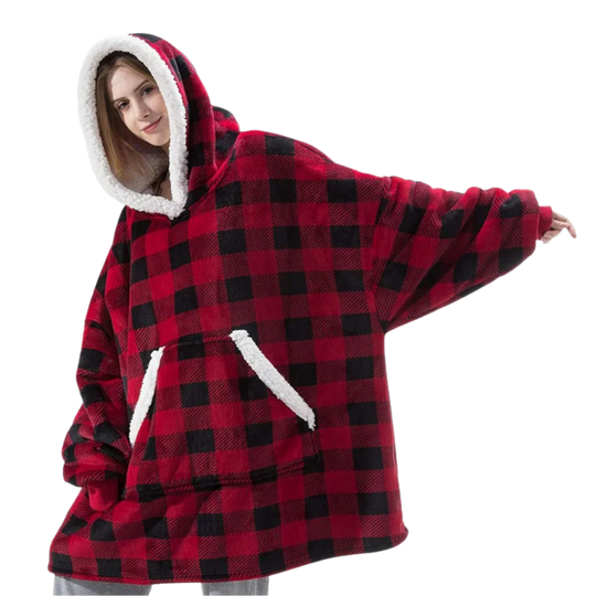 CozyHome - Oversized Fleece Hoodie Blanket med Fickor för Ultimat Komfort
