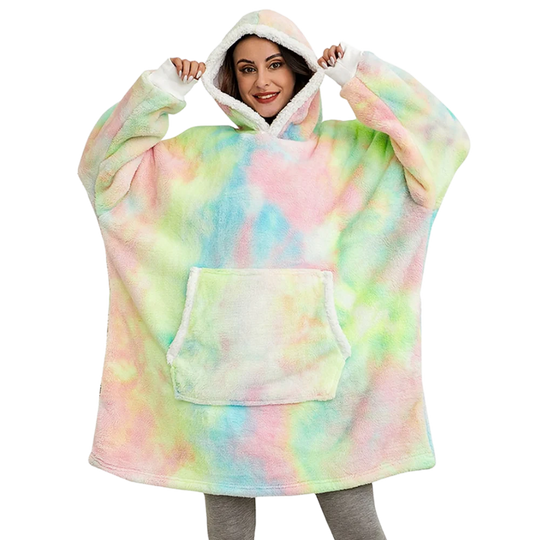 CozyHome - Oversized Fleece Hoodie Blanket med Fickor för Ultimat Komfort