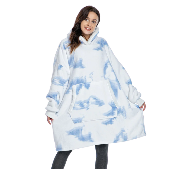 CozyHome - Oversized Fleece Hoodie Blanket med Fickor för Ultimat Komfort