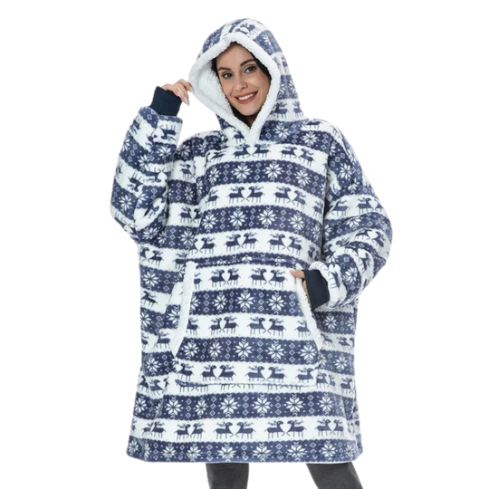 CozyHome - Oversized Fleece Hoodie Blanket med Fickor för Ultimat Komfort