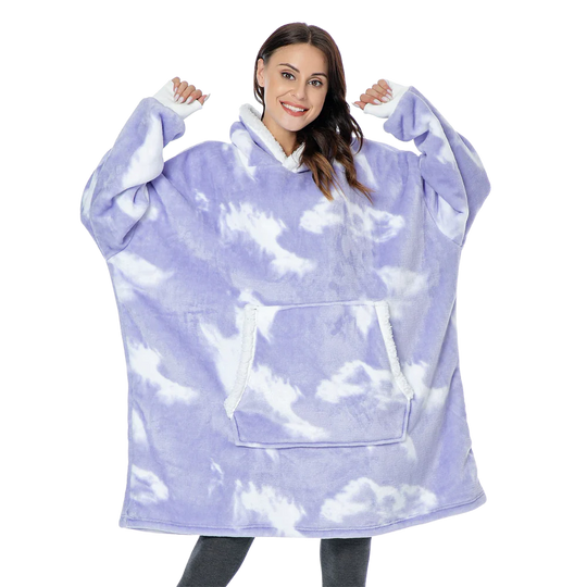 CozyHome - Oversized Fleece Hoodie Blanket med Fickor för Ultimat Komfort