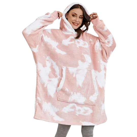 CozyHome - Oversized Fleece Hoodie Blanket med Fickor för Ultimat Komfort
