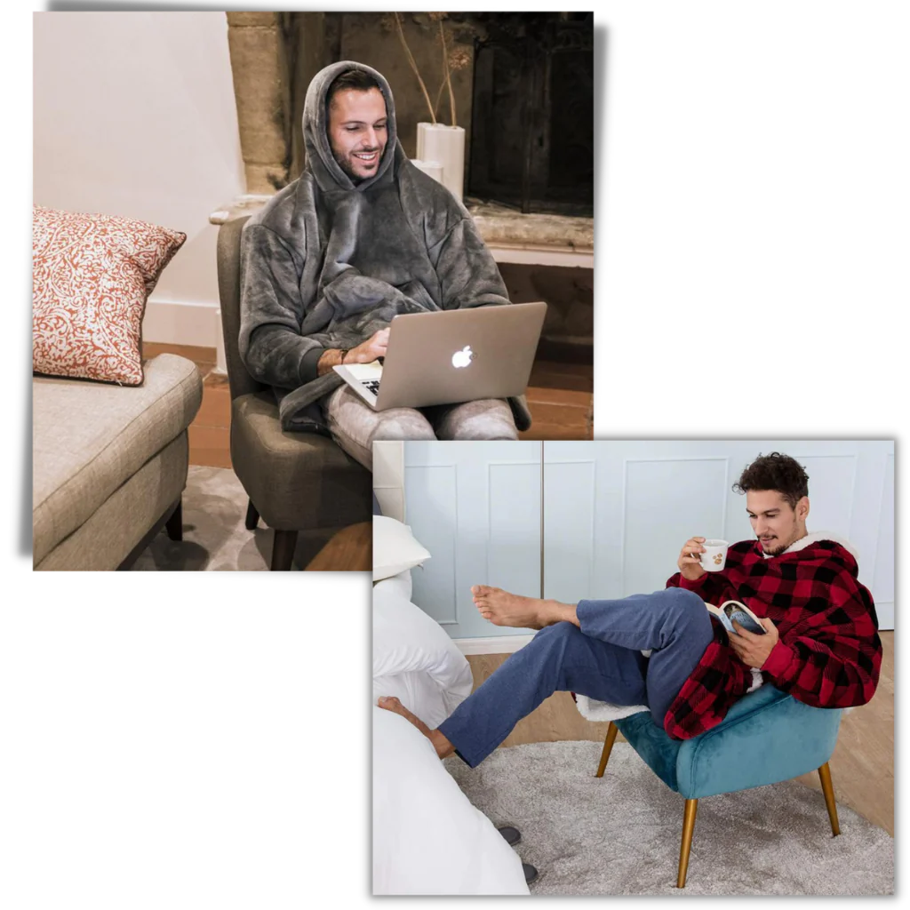 CozyHome - Oversized Fleece Hoodie Blanket med Fickor för Ultimat Komfort