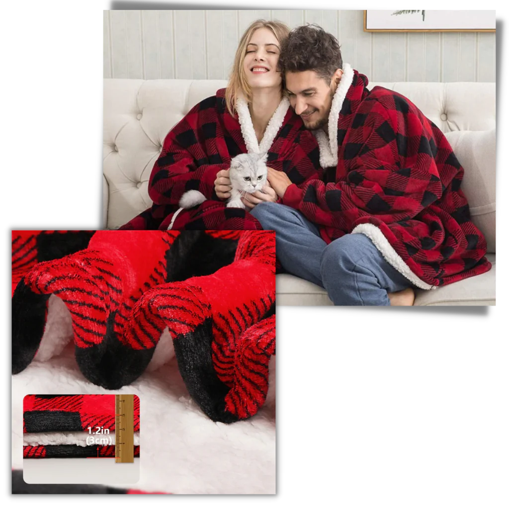CozyHome - Oversized Fleece Hoodie Blanket med Fickor för Ultimat Komfort
