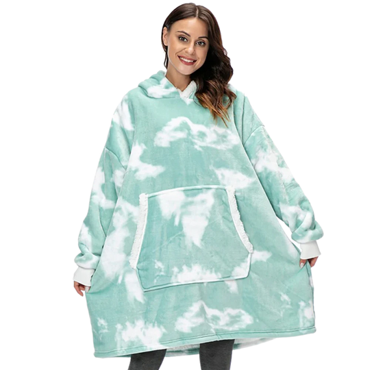 CozyHome - Oversized Fleece Hoodie Blanket med Fickor för Ultimat Komfort