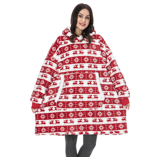 CozyHome - Oversized Fleece Hoodie Blanket med Fickor för Ultimat Komfort