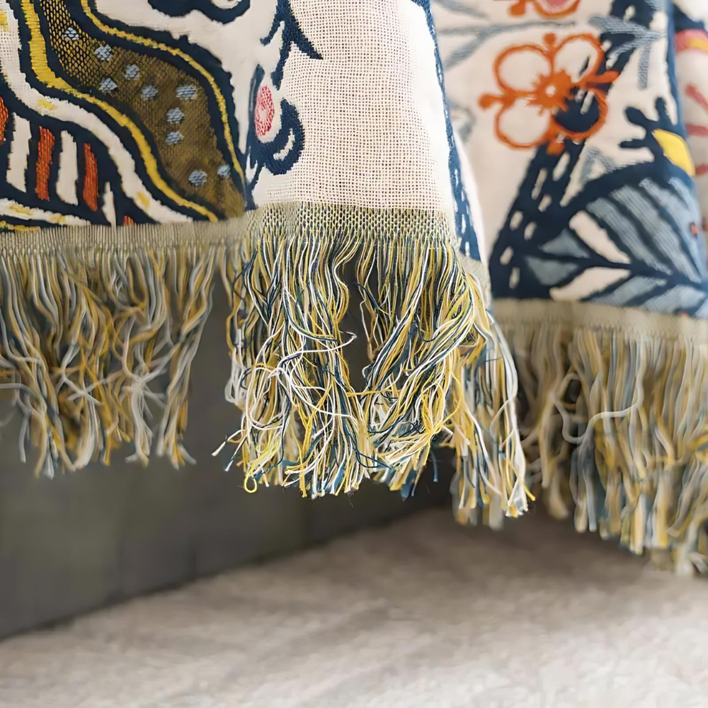 CozyNest - Vändbar Bomullsfilt med Blommönster för Stil och Komfort