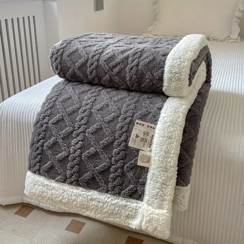 CozyNest - Vändbar Fleecefilt med Sherpa för Året Runt Komfort och Stil
