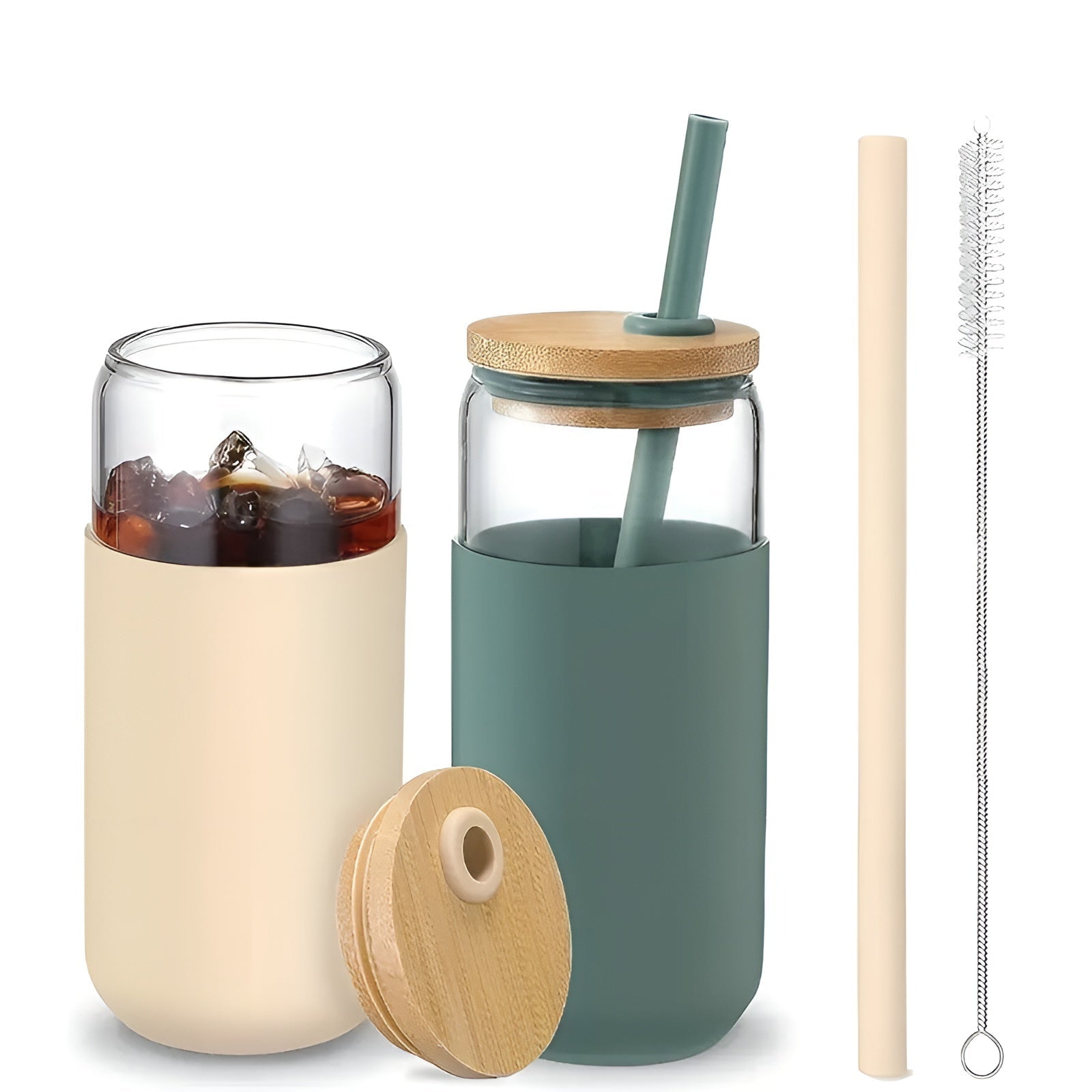 EcoDrink - Återanvändbara Drickglas med Lock och Sugrör