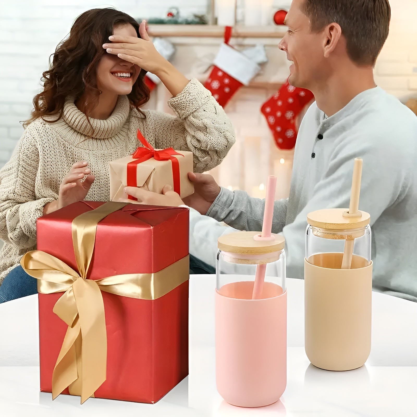 EcoDrink - Återanvändbara Drickglas med Lock och Sugrör