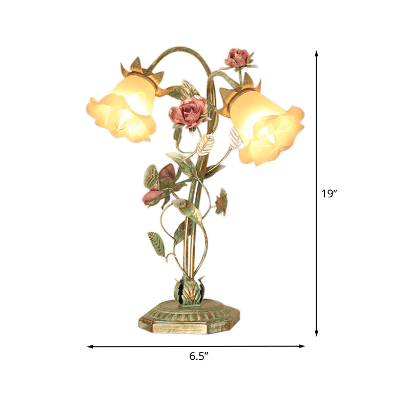 Floralis | Bordslampa – Elegant Grön Blommig Design 3