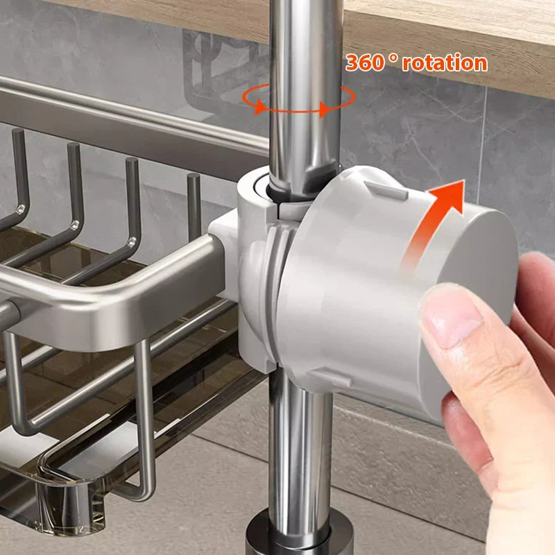 KitchenFlow - Aluminium Diskbänksorganisatör för Effektiv Förvaring
