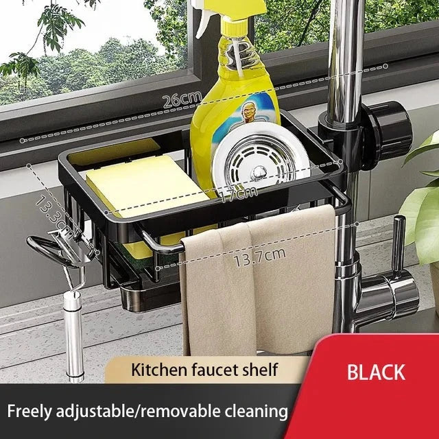 KitchenFlow - Aluminium Diskbänksorganisatör för Effektiv Förvaring