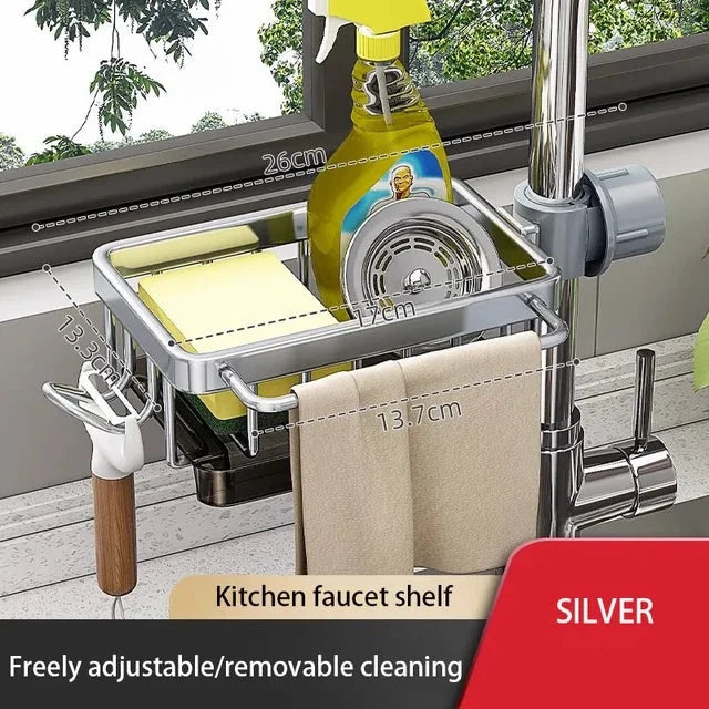 KitchenFlow - Aluminium Diskbänksorganisatör för Effektiv Förvaring