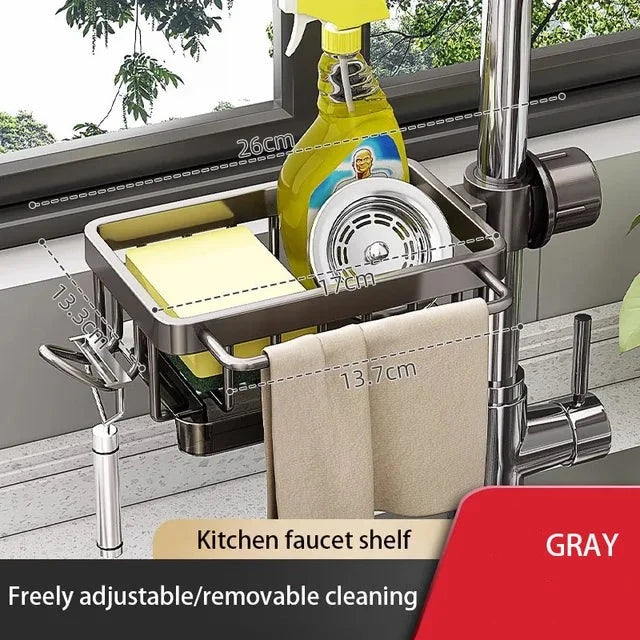 KitchenFlow - Aluminium Diskbänksorganisatör för Effektiv Förvaring
