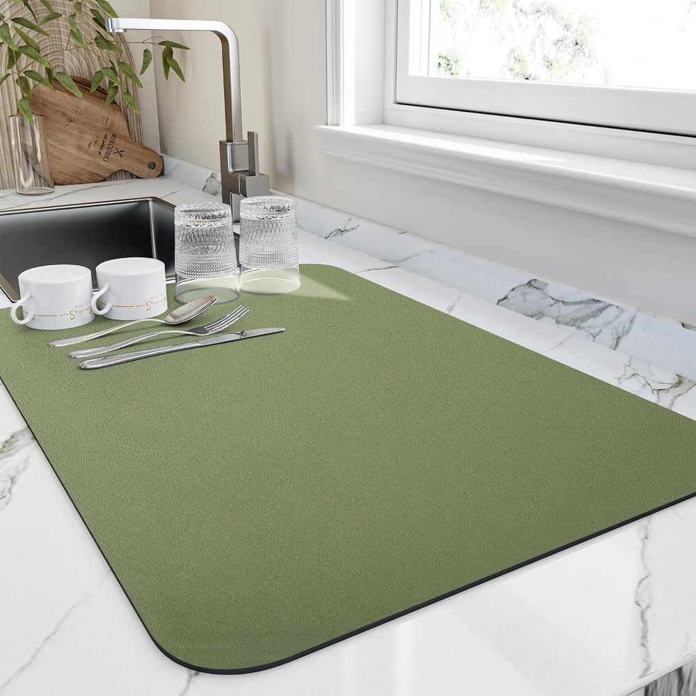 CuisineDry- Snabbtorkande Diatomit Diskställmatta för Effektiv Disktorkning