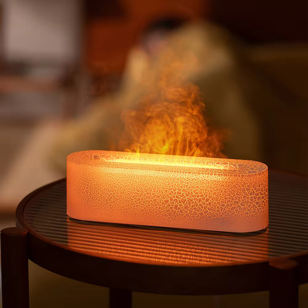 LumiMist - Fuktgivande Lampa med Flammeffekt för Avkoppling och Aromaterapi