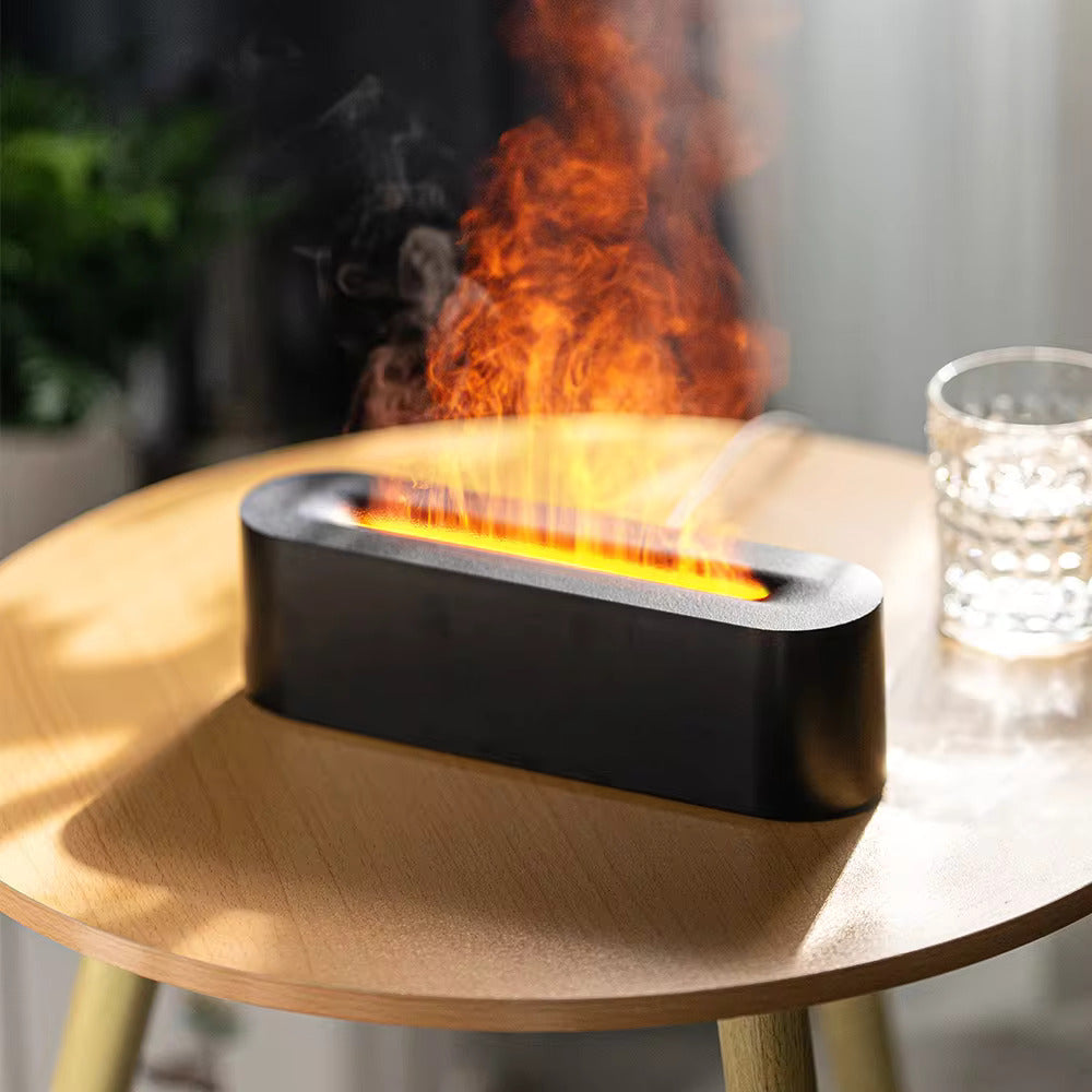 LumiMist - Fuktgivande Lampa med Flammeffekt för Avkoppling och Aromaterapi