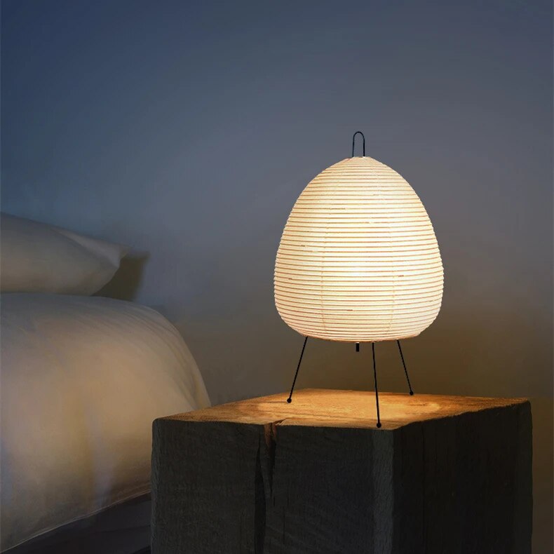 Luminara | Bordslampa – Elegant Japansk Design i Rispapper för Avkopplande Atmosfär 1