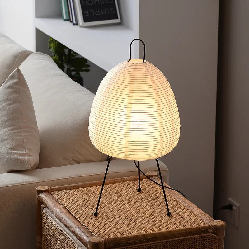 Luminara | Bordslampa – Elegant Japansk Design i Rispapper för Avkopplande Atmosfär 3