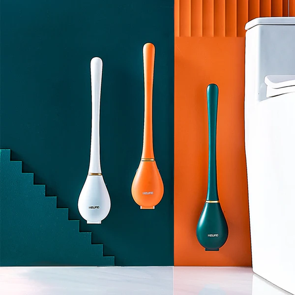 LuxeClean - Hygienisk Silikon Toalettborste med Väggmontering
