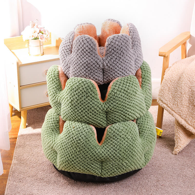 PawComfort - Mjuk Blomformad Katt- och Hundsäng för Ultimat Avkoppling