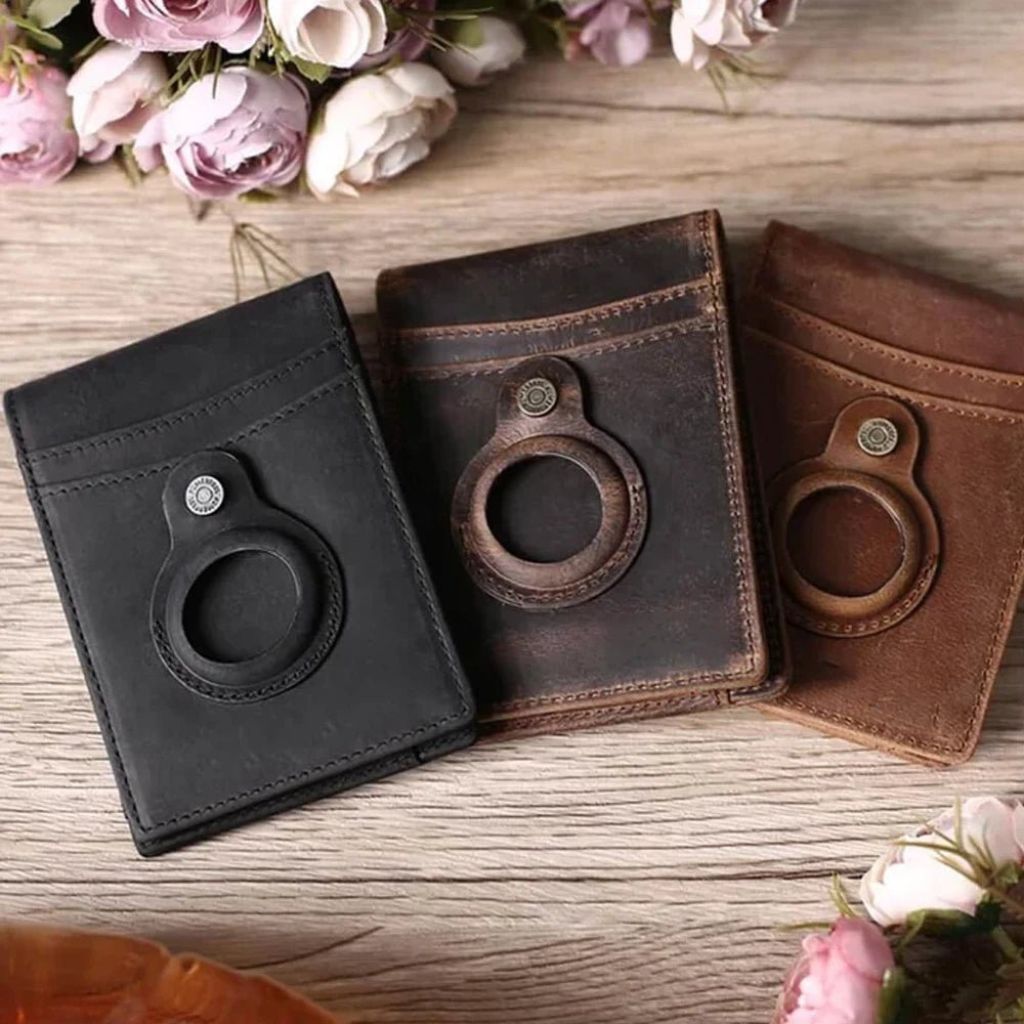 SleekWallet - Slim Läderplånbok med RFID-skydd och AirTag-fack, Elegant Design