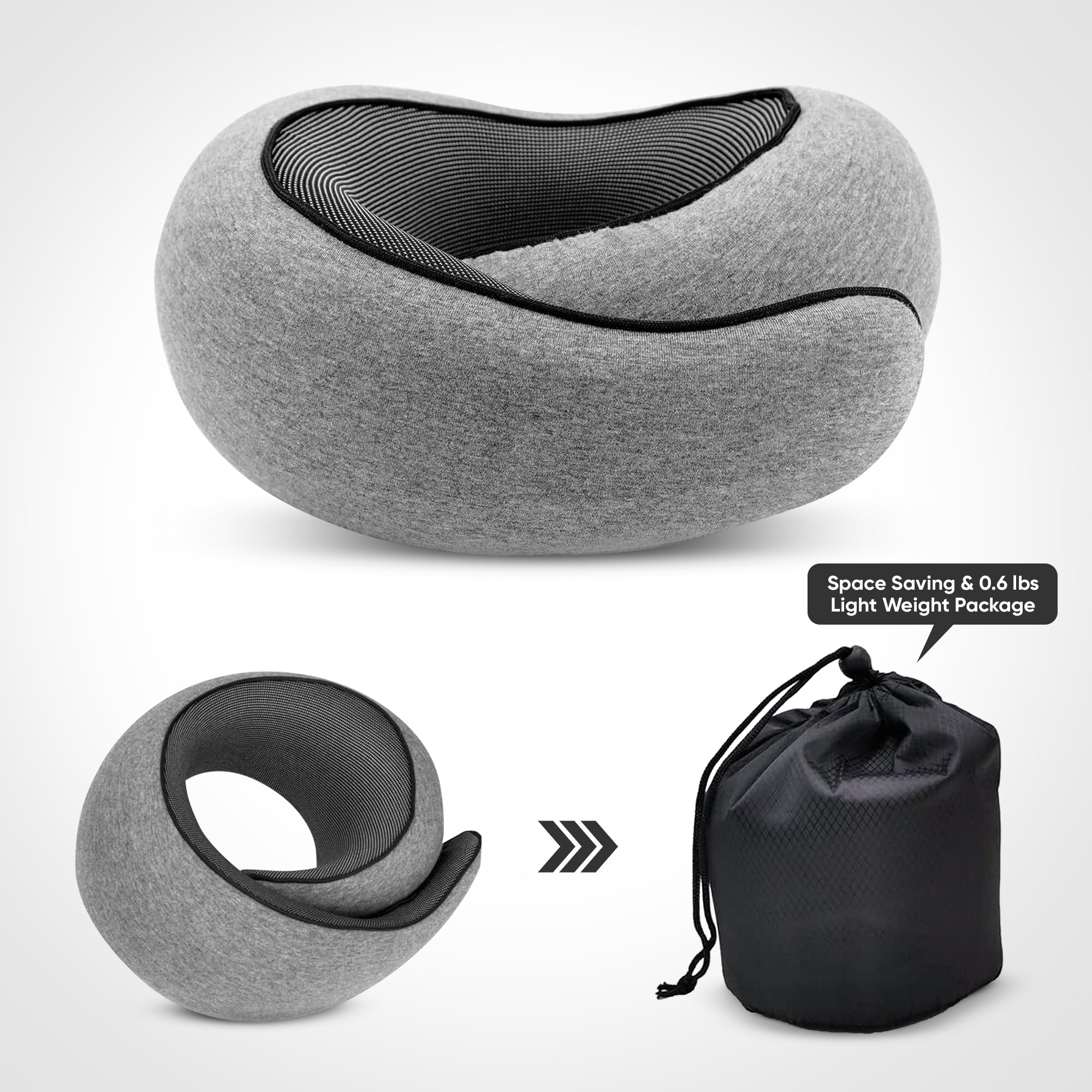 TravelEase - Ergonomisk Resekudde med Nackstöd för Bekväm Avkoppling