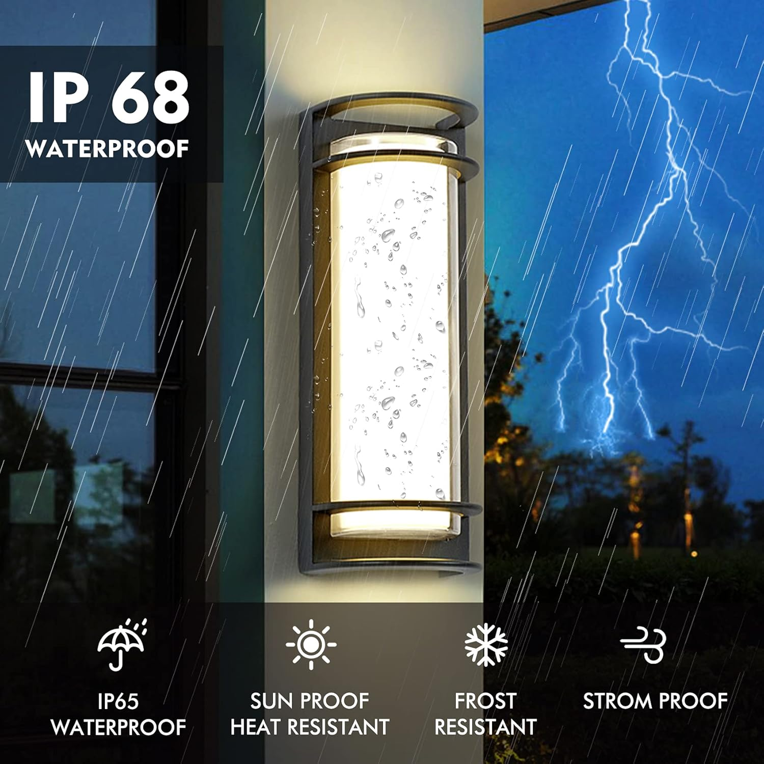 Veloria | Utomhusvägglampa – Vattentät 30W LED-ljus för Trädgård och Terrass 1