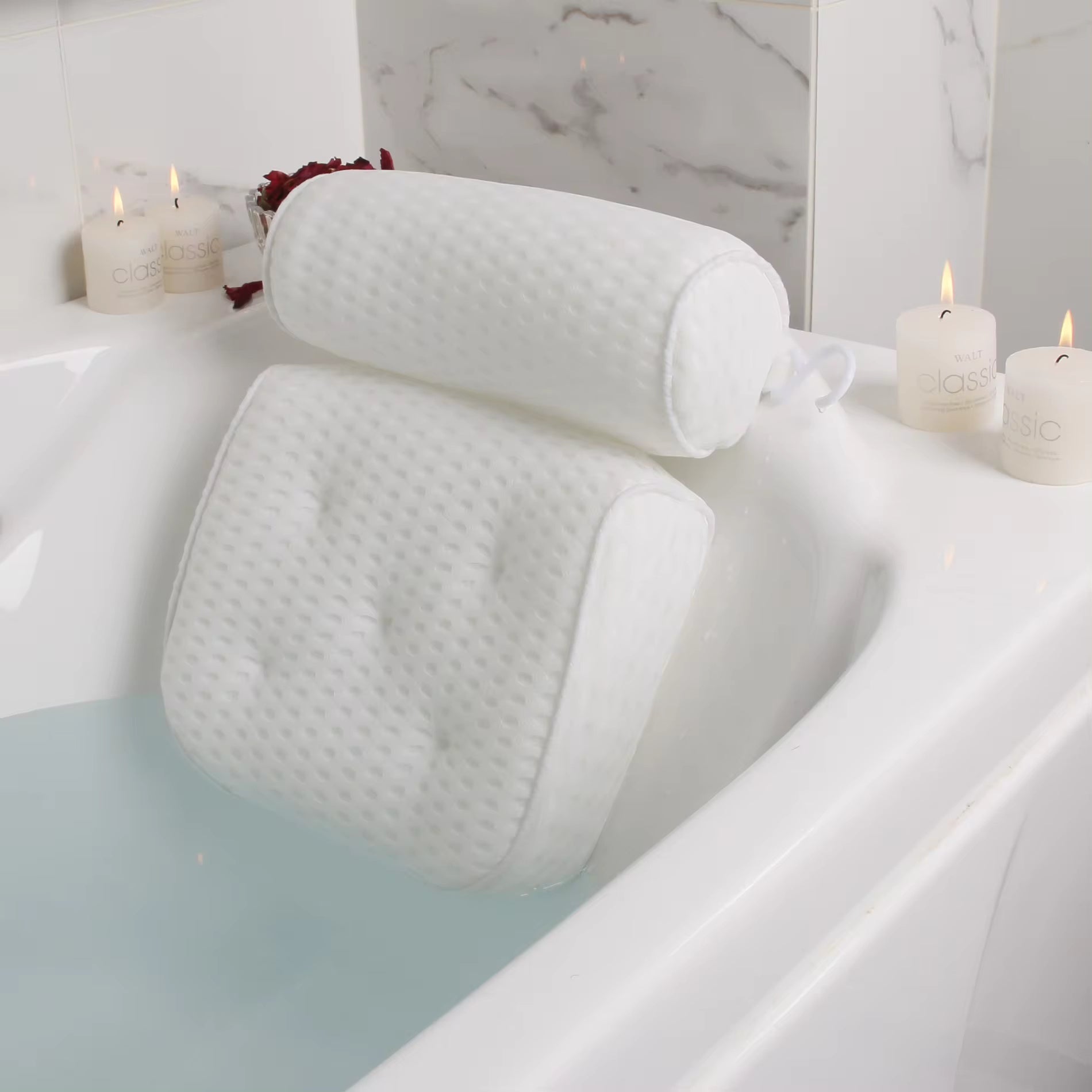AquaEase - Ergonomisk Badkudde med Antislip för Ultimat Avkoppling och Stöd