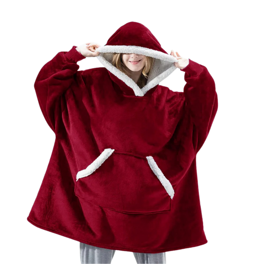 CozyHome - Oversized Fleece Hoodie Blanket med Fickor för Ultimat Komfort