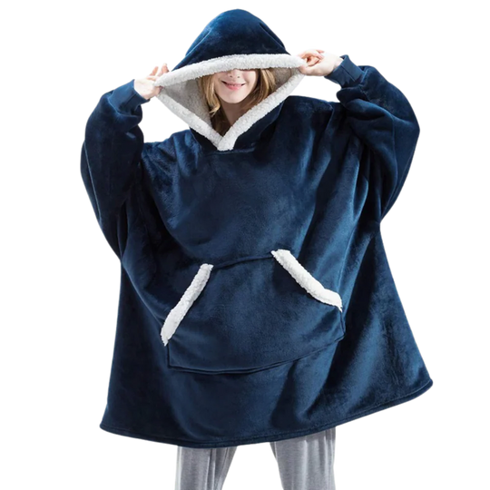 CozyHome - Oversized Fleece Hoodie Blanket med Fickor för Ultimat Komfort