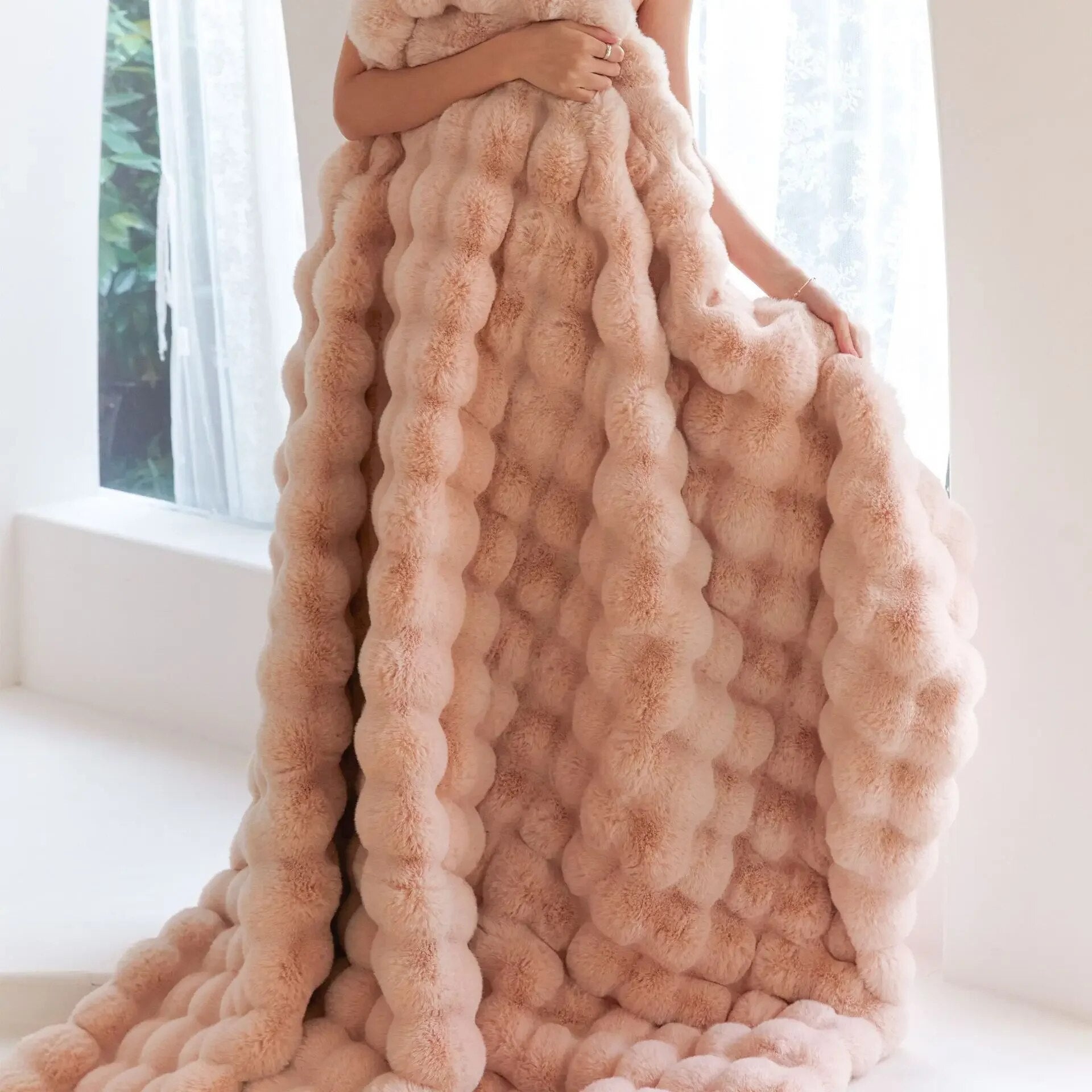 CozyNest - Mjuk Fleecepläd för Soffa och Säng, Året Runt Värme och Stil