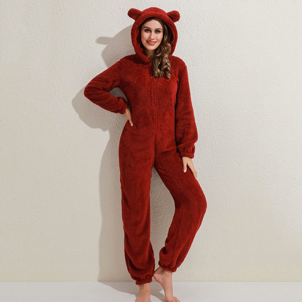 Cozybear - Supermjukt Fleece Onesie med Beroöron för Ultimat Komfort