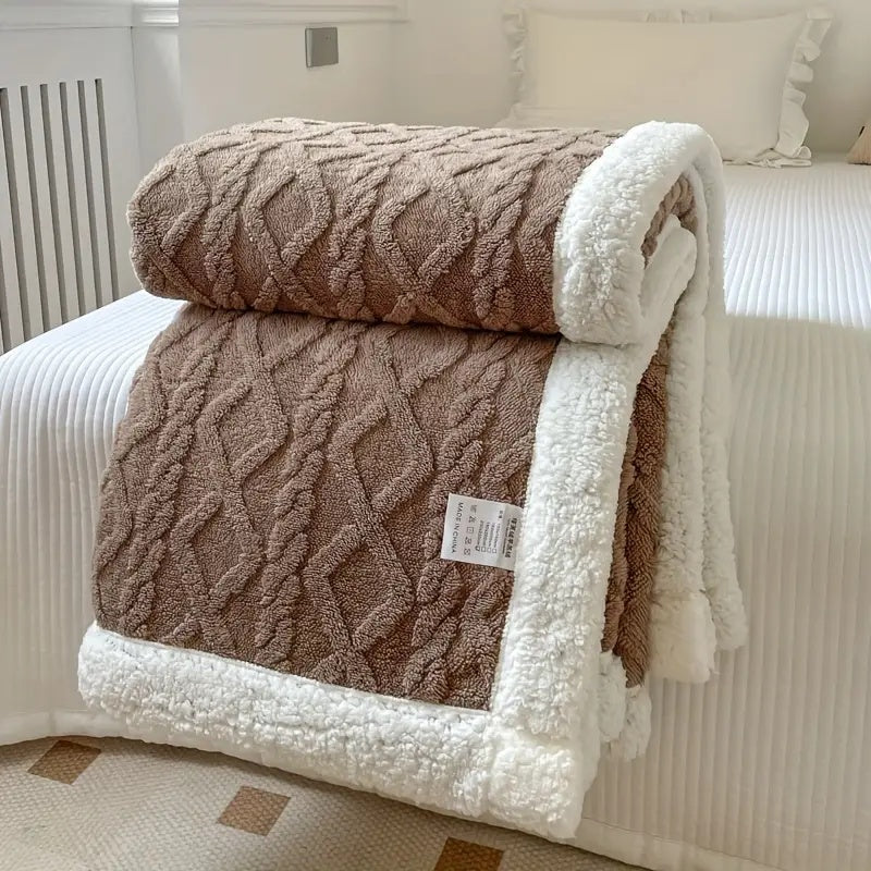 CozyNest - Vändbar Fleecefilt med Sherpa för Året Runt Komfort och Stil