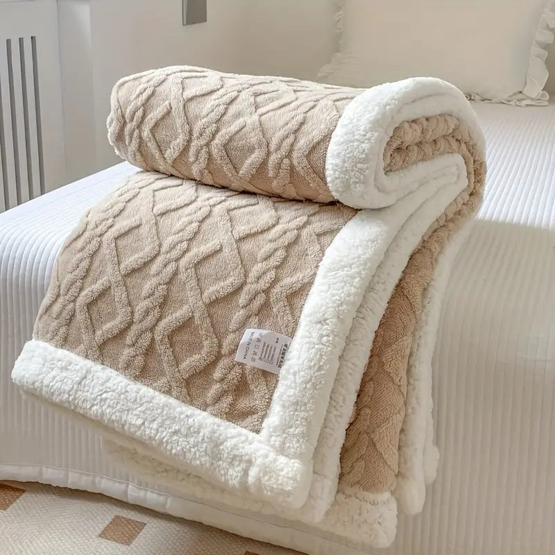 CozyNest - Vändbar Fleecefilt med Sherpa för Året Runt Komfort och Stil
