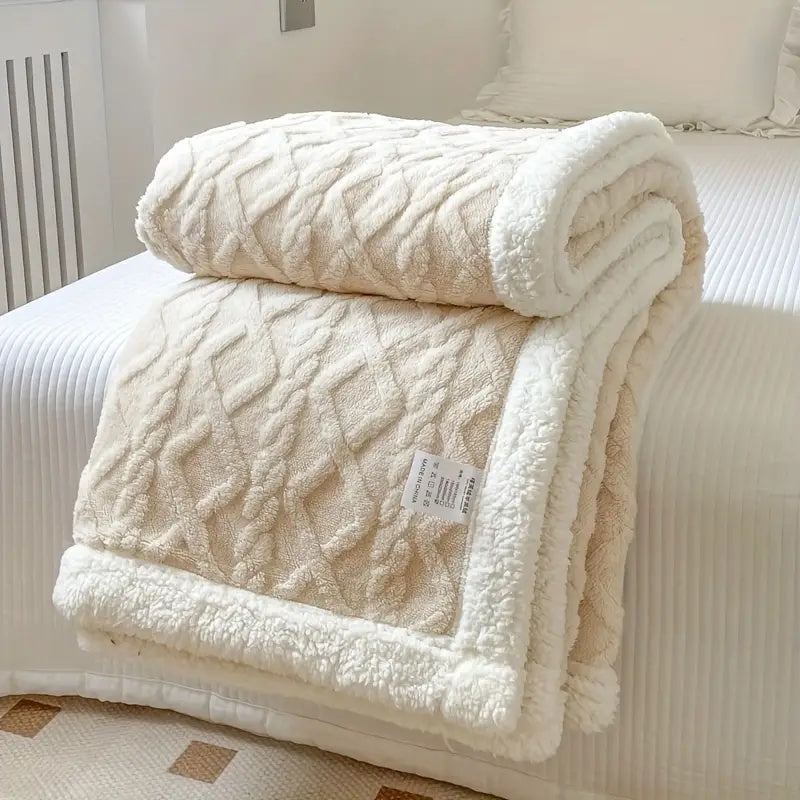 CozyNest - Vändbar Fleecefilt med Sherpa för Året Runt Komfort och Stil
