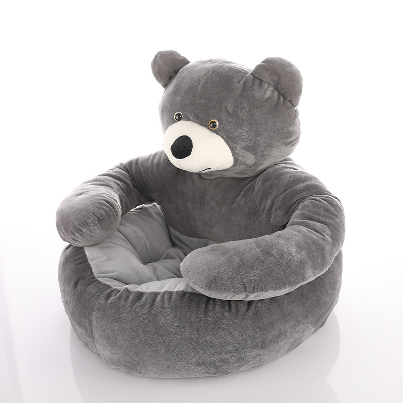 CuddleNest - Plysch Kattbädd i Björndesign för Komfort och Mysighet