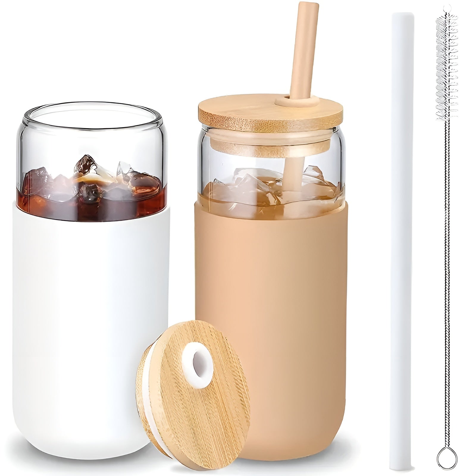 EcoDrink - Återanvändbara Drickglas med Lock och Sugrör