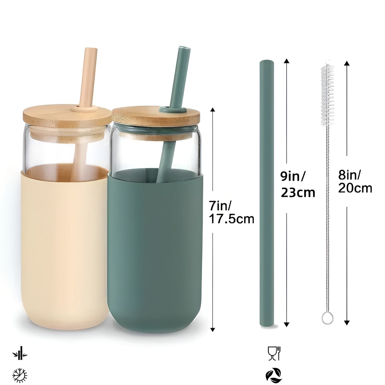 EcoDrink - Återanvändbara Drickglas med Lock och Sugrör
