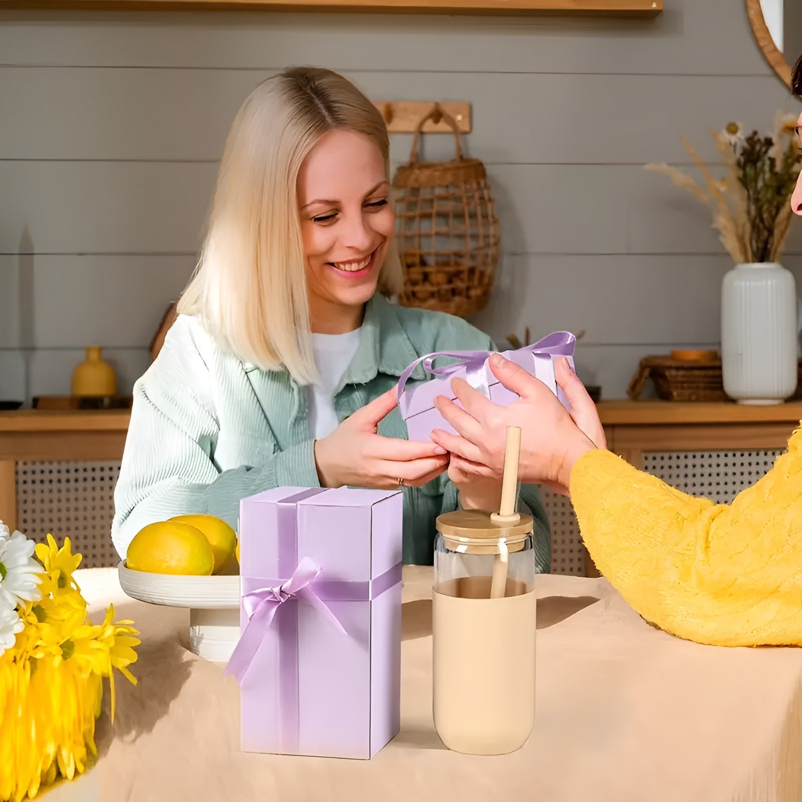 EcoDrink - Återanvändbara Drickglas med Lock och Sugrör