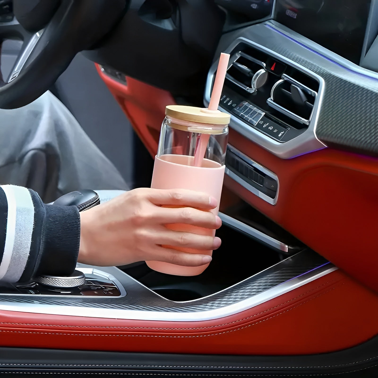 EcoDrink - Återanvändbara Drickglas med Lock och Sugrör