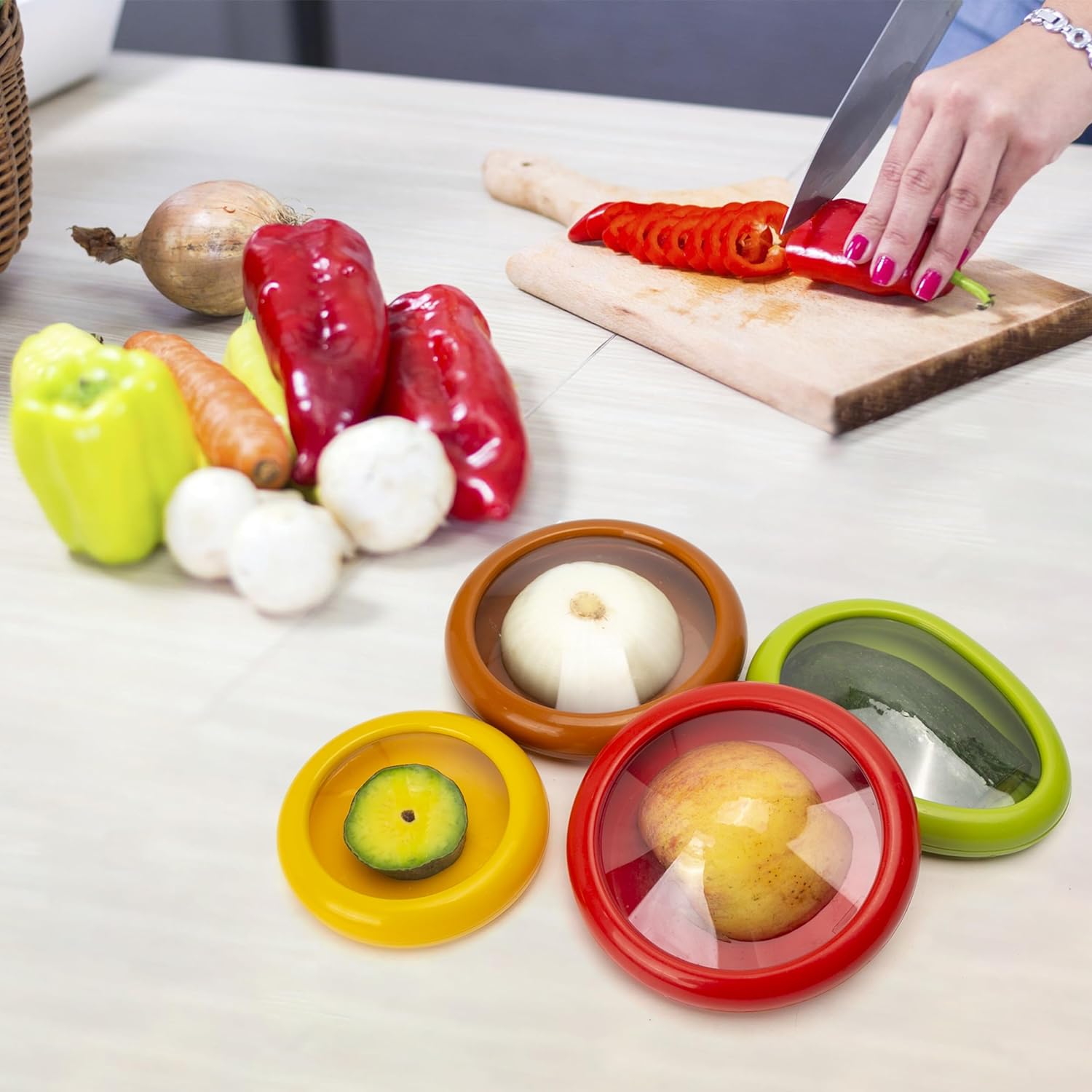EcoFlex - Återanvändbara Silikonmatlock med Lufttät Försegling för Fräsch Mat